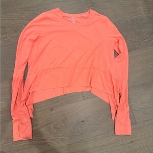 FP Movement by Free People Bright Coral Tempo Long Sleeve Top